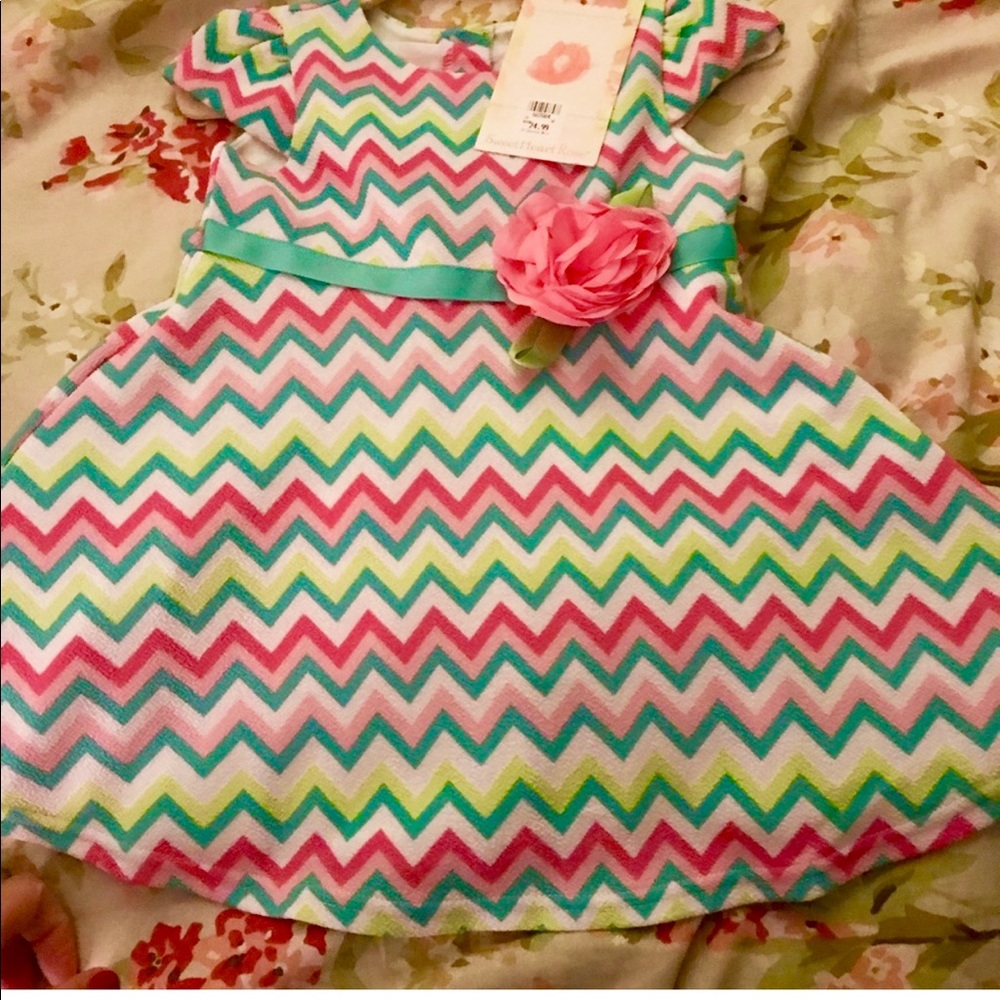 🌺Sweetheart dress chevron pattern NWT
